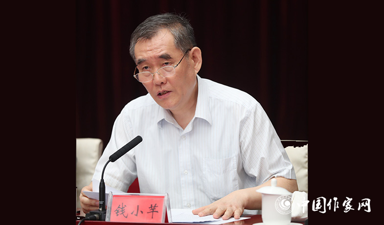 7月28日，錢小芊在第七屆魯迅文學獎各評獎委員會第一次全體會上講話