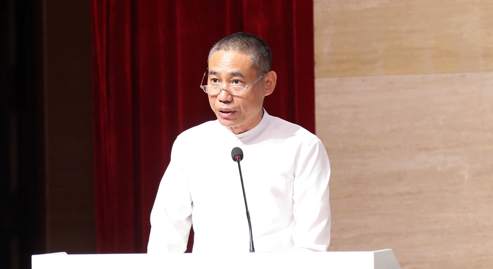 廣西美協(xié)駐會副主席、秘書長陳毅剛在致辭