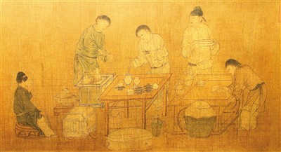 宋代《春宴圖》（局部），故宮博物院藏。 　　杜建坡攝