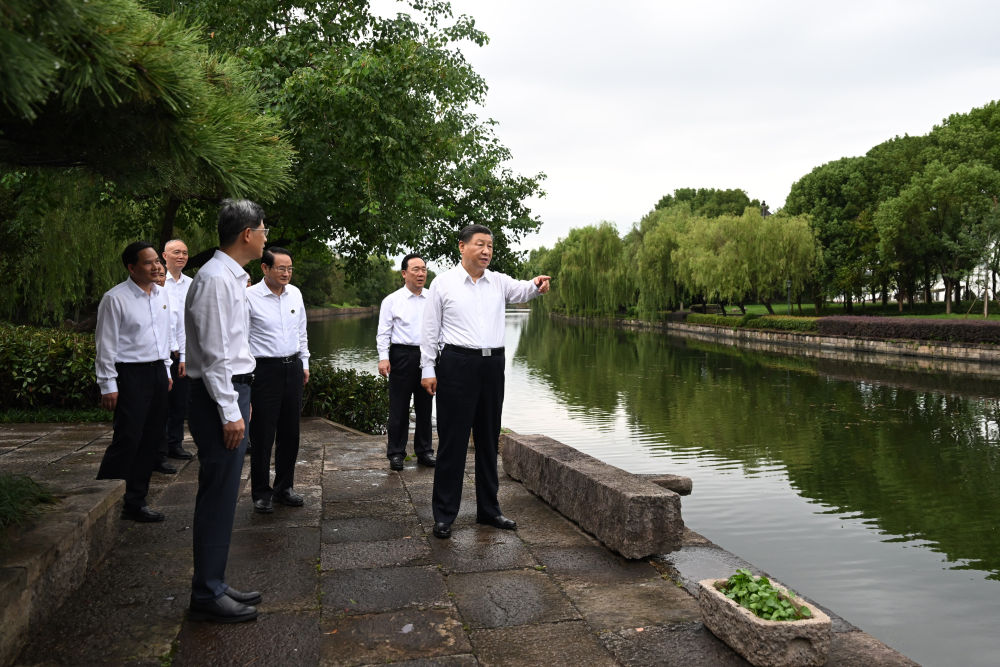 2023年9月20日下午，習(xí)近平在浙江省紹興市浙東運(yùn)河文化園考察。新華社記者 謝環(huán)馳 攝