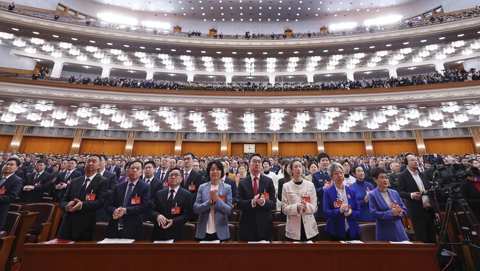 3月4日，中國人民政治協(xié)商會議第十四屆全國委員會第二次會議在北京人民大會堂開幕。新華社記者 邢廣利 攝