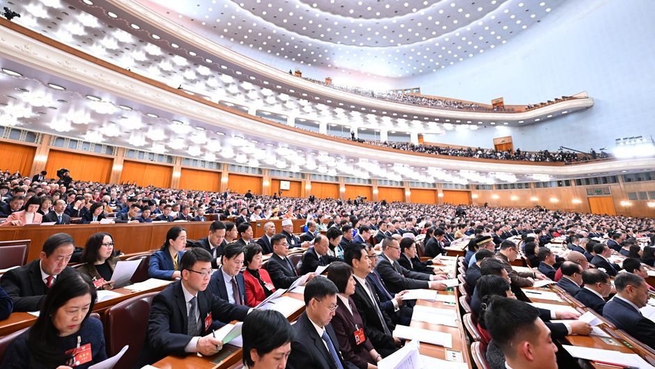 3月4日，中國人民政治協(xié)商會議第十四屆全國委員會第二次會議在北京人民大會堂開幕。新華社記者 謝環(huán)馳 攝