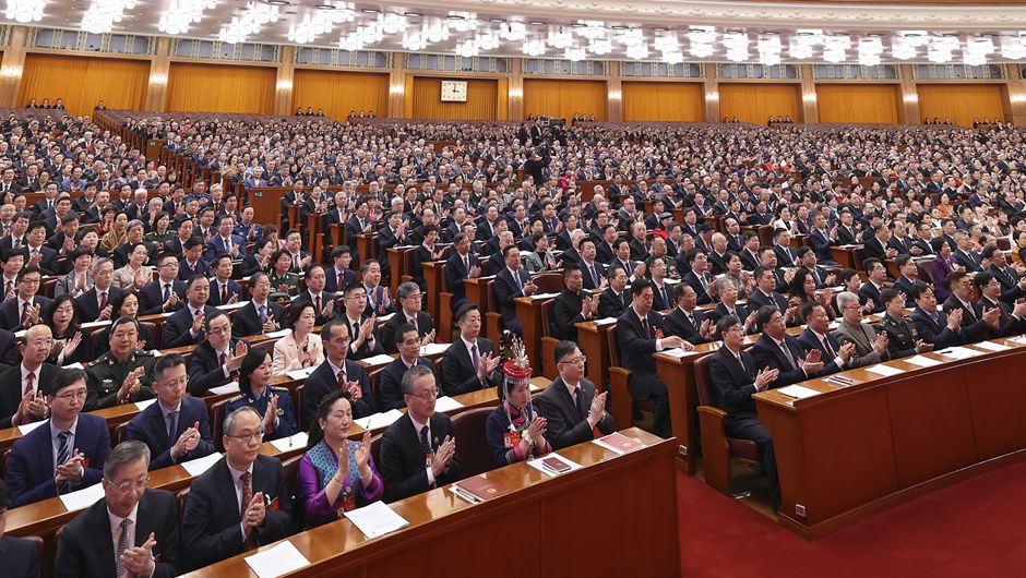 3月4日，中國人民政治協(xié)商會議第十四屆全國委員會第二次會議在北京人民大會堂開幕。新華社記者 龐興雷 攝