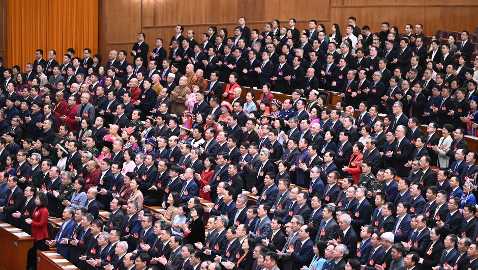 3月4日，中國人民政治協(xié)商會議第十四屆全國委員會第二次會議在北京人民大會堂開幕。新華社記者 燕雁 攝