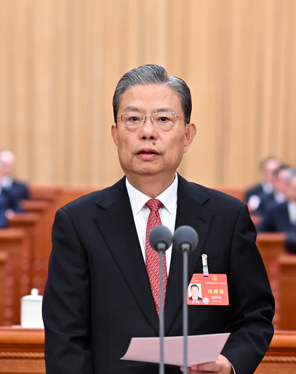 人大開幕會12-3月5日，第十四屆全國人民代表大會第二次會議在北京人民大會堂開幕。趙樂際主持開幕會。新華社記者 謝環(huán)馳 攝