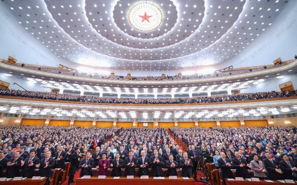 3月8日，十四屆全國(guó)人大二次會(huì)議在北京人民大會(huì)堂舉行第二次全體會(huì)議。新華社記者 丁海濤 攝
