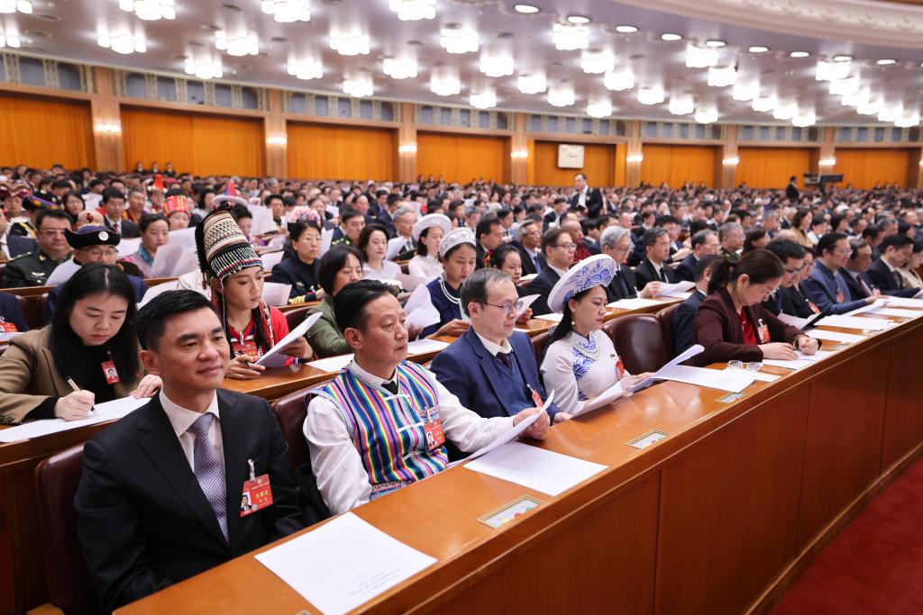 3月10日，中國人民政治協(xié)商會議第十四屆全國委員會第二次會議在北京人民大會堂舉行閉幕會。新華社記者 邢廣利 攝