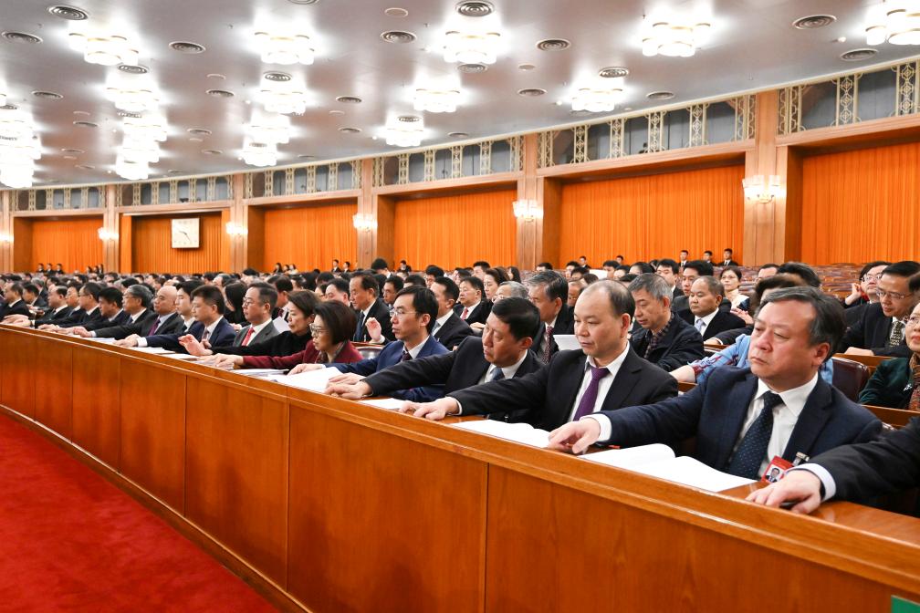 3月10日，中國人民政治協(xié)商會議第十四屆全國委員會第二次會議在北京人民大會堂舉行閉幕會。新華社記者 謝環(huán)馳 攝