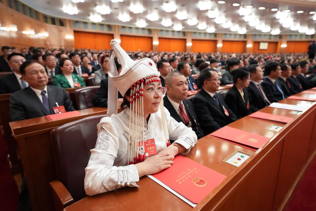 3月11日，第十四屆全國人民代表大會第二次會議在北京人民大會堂舉行閉幕會。新華社記者 王毓國 攝