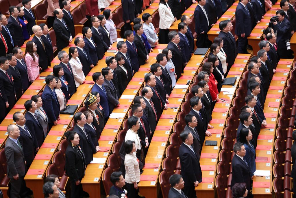 3月11日，第十四屆全國人民代表大會第二次會議在北京人民大會堂舉行閉幕會。新華社記者 丁林 攝