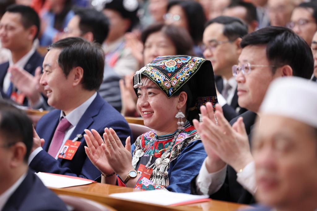 3月11日，第十四屆全國人民代表大會第二次會議在北京人民大會堂舉行閉幕會。新華社記者 姚大偉 攝