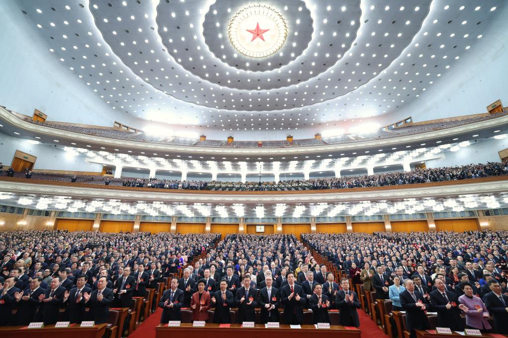 3月11日，第十四屆全國人民代表大會第二次會議在北京人民大會堂舉行閉幕會。新華社記者 黃敬文 攝