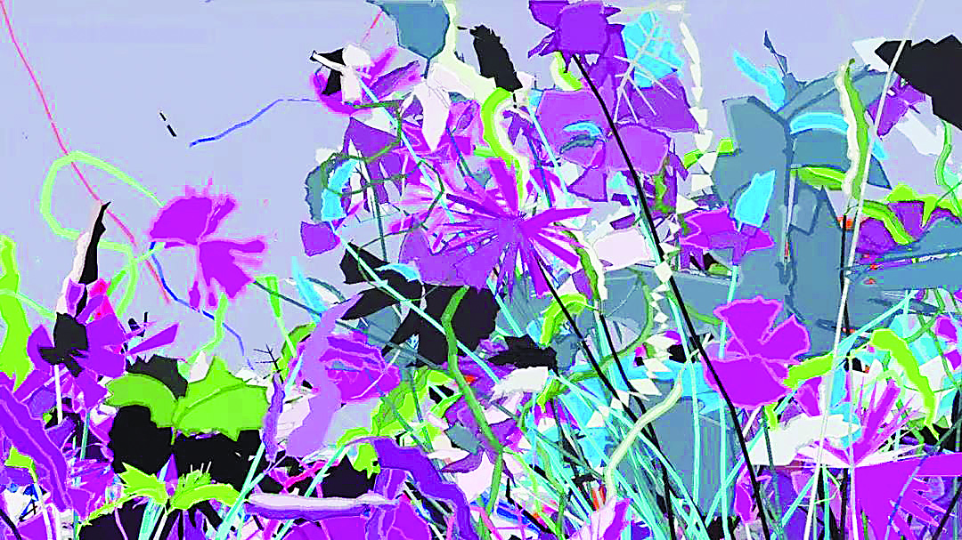 哈羅德·科恩的“AARON”繪制的《亞倫-希洪》（AARON-Gijon)，2007年，惠特尼美國藝術(shù)博物館