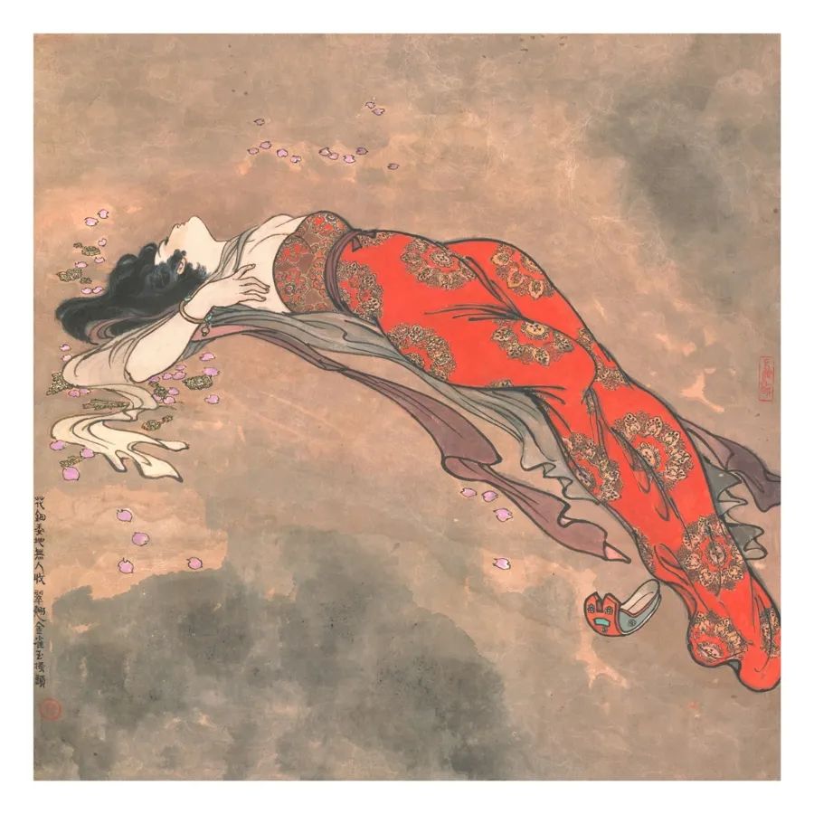 戴敦邦作品 《長恨歌》花鈿委地無人收，翠翹金雀玉搔頭。受訪者提供