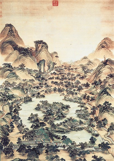 清代冷枚繪避暑山莊圖。 　　本文圖片均由承德避暑山莊博物院提供