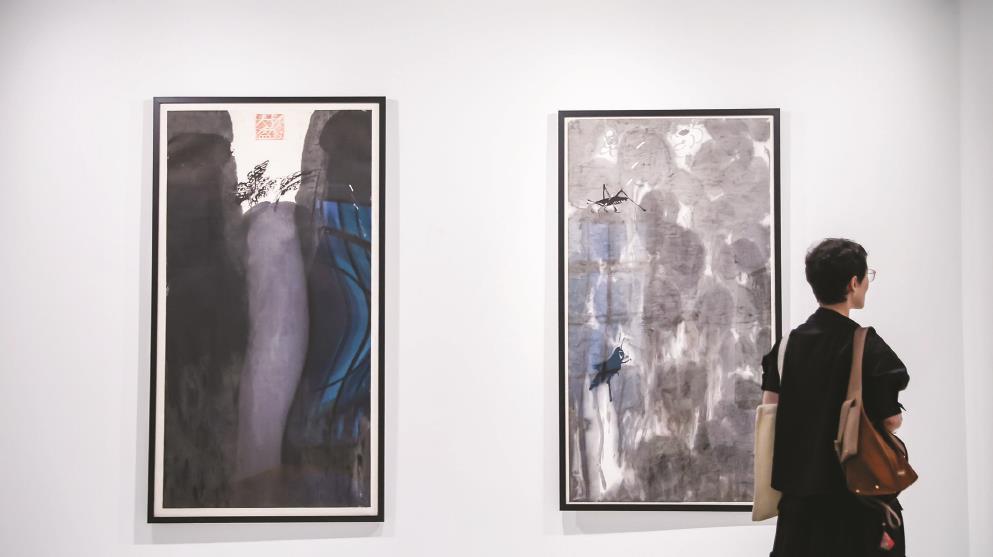 昨天，“行云流墨——巴黎賽努奇博物館藏現當代中國繪畫展”在上海東一美術館揭幕。（館方供圖）