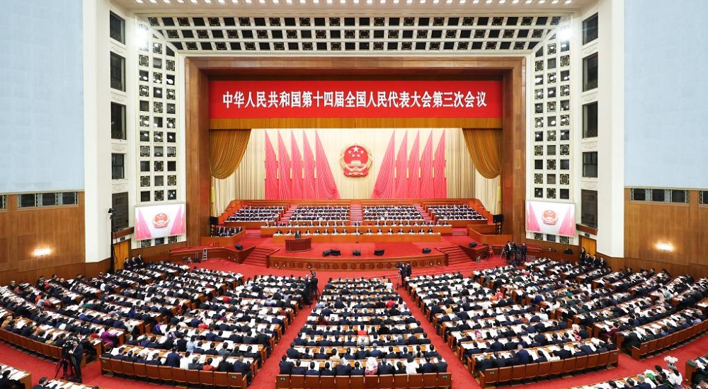 3月5日，十四屆全國(guó)人大三次會(huì)議開幕會(huì)在北京人民大會(huì)堂舉行
