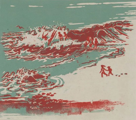 呂蒙《跳水》28.5x31cm 版畫(huà) 1962年 中華藝術(shù)宮（上海美術(shù)館）藏