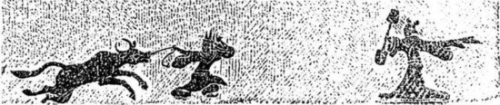 1973年四川郫縣新勝鄉(xiāng)出土石棺棺蓋，上圖為青龍、白虎捧璧，下圖為牛郎織女局部